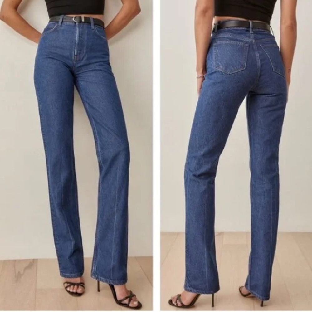 Reformation Blue Straight Leg Jeans